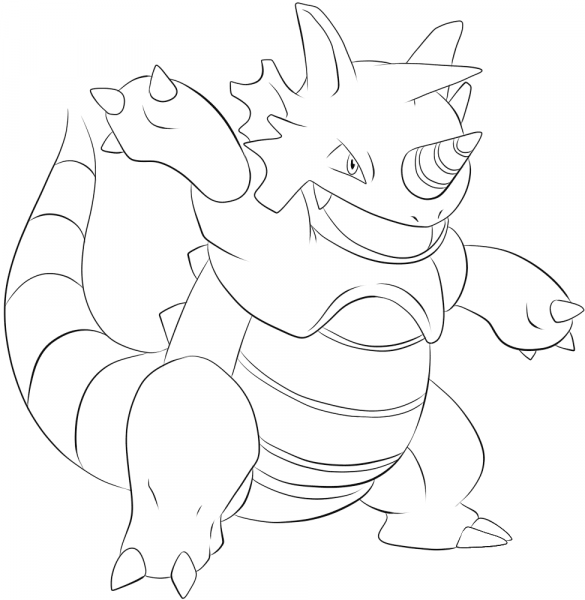 Rhydon coloring page image