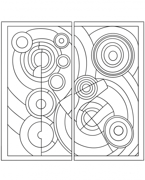 Rhythm by Robert Delaunay coloring page image
