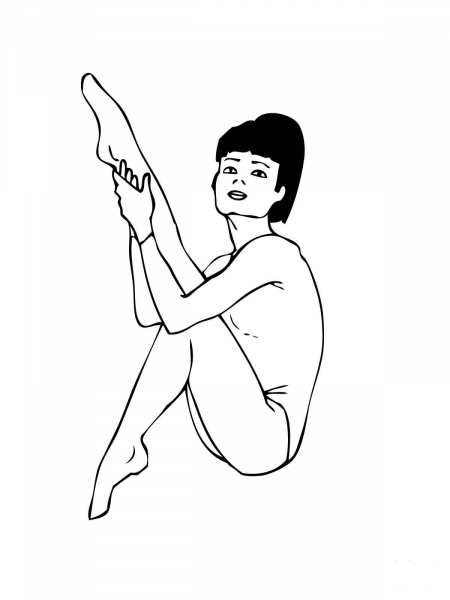 Rhythmic Gymnast coloring page image