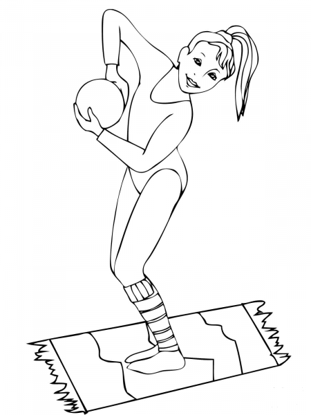Rhythmic Gymnastics coloring page image