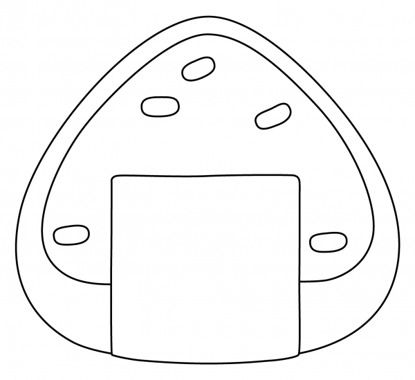 Rice Ball Emoji coloring page image