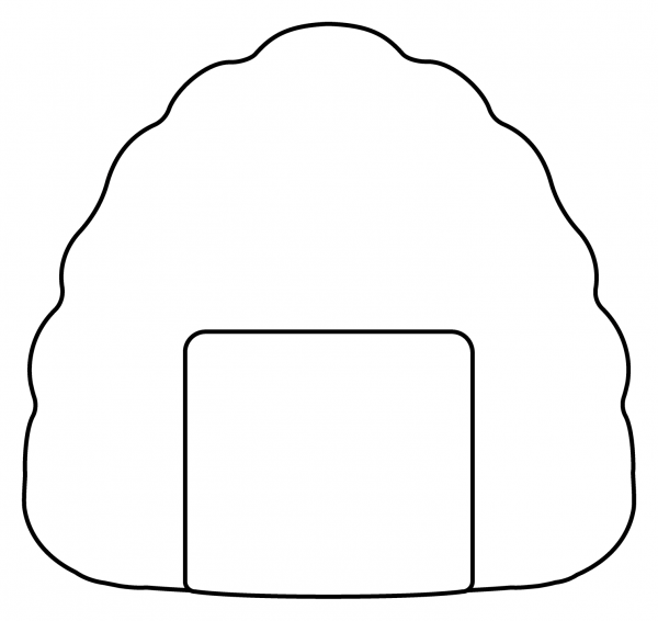 Rice Ball Emoji coloring page image