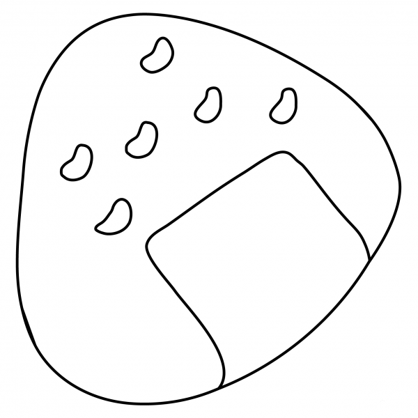 Rice Ball Emoji coloring page image