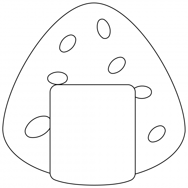 Rice Ball Emoji coloring page image