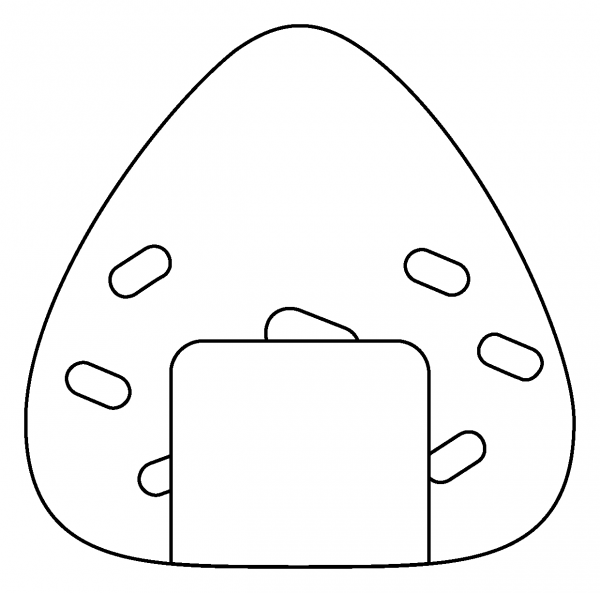 Rice Ball Emoji coloring page image