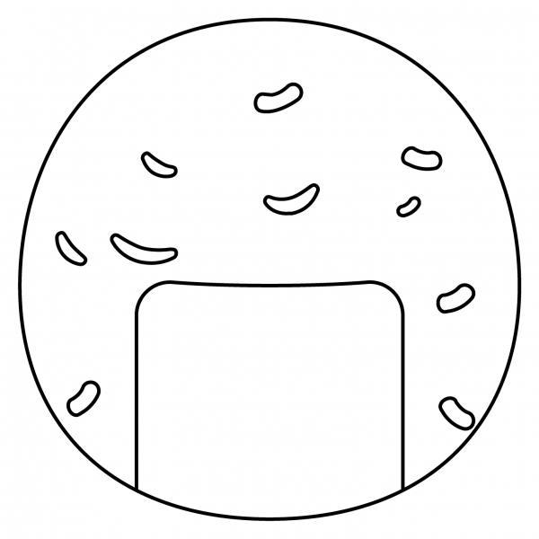 Rice Cracker Emoji coloring page image