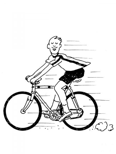 Riding a Bicycle coloring page image