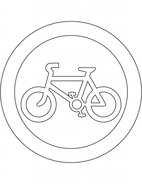 “Riding of Pedal Cycles Prohibited” Sign in the United Kingdom coloring page image