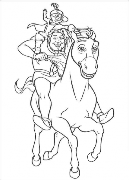 Riding The Horse  coloring page image