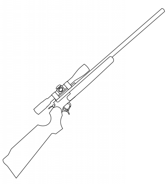 Rifle with Scope coloring page image