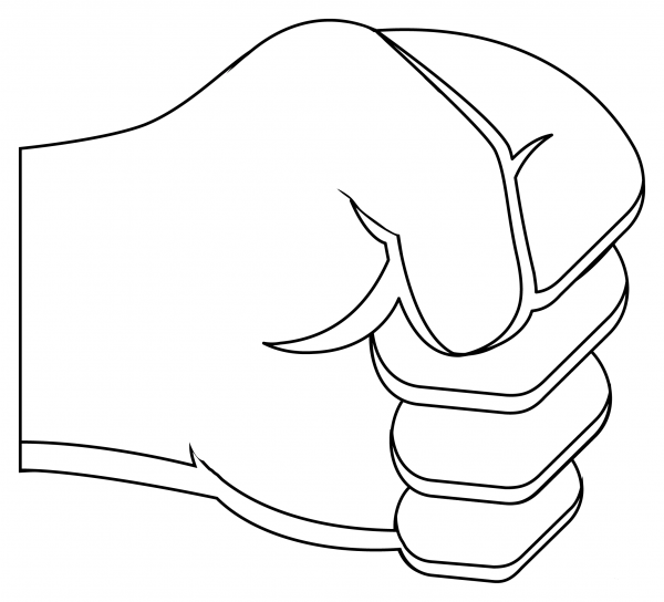Right Facing Fist coloring page image