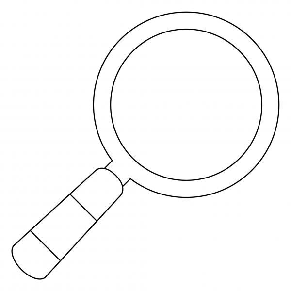 Right Magnifying Glass Emoji coloring page image