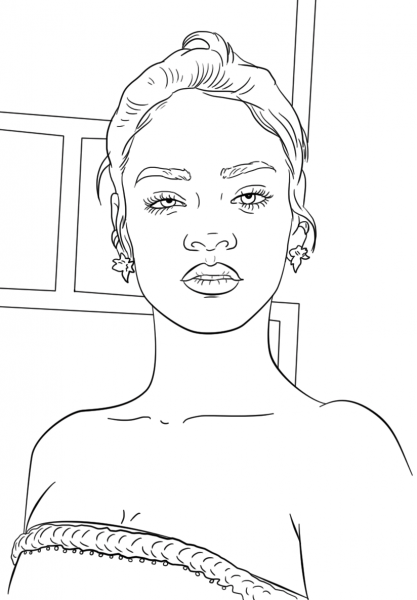 Rihanna coloring page image