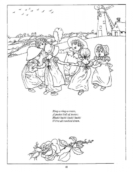 Ring a Ring o’ Roses coloring page image