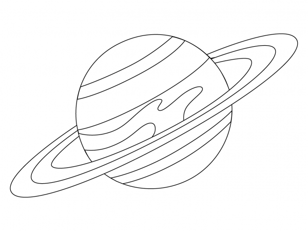 Ringed Planet Emoji coloring page image