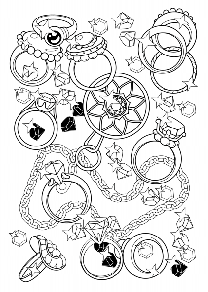 Rings coloring page image