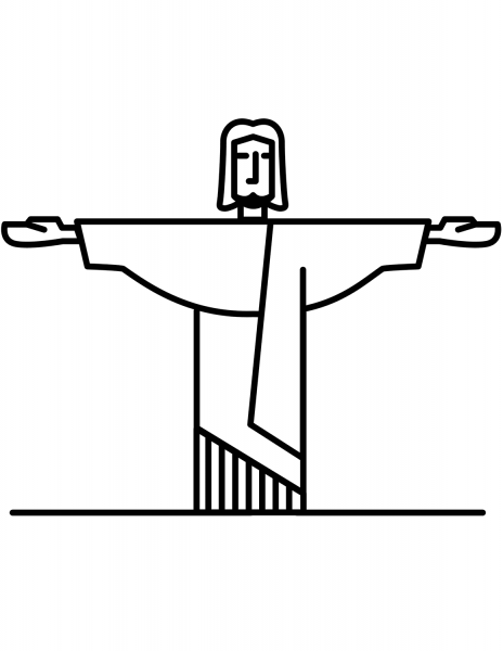 Rio De Janeiro Christ the Redeemer coloring page image