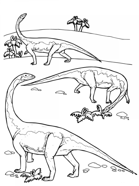 Riojasaurus Prosauropod Triassic Dinosaurs coloring page image