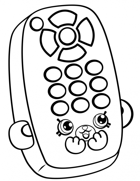 Rita Remote Petkins Shopkin coloring page image