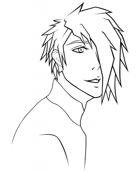 Rj Anime Boy Portrait by Sugarcoatedlollipops coloring page image