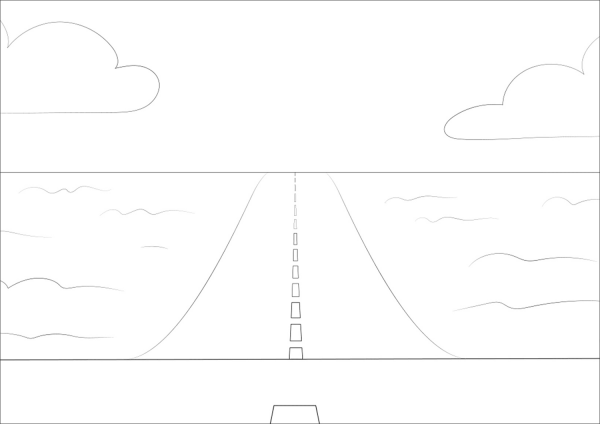 Road coloring page image