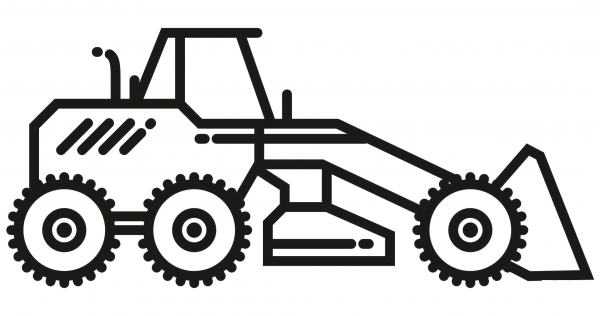 Road Grader coloring page image