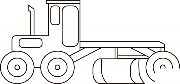 Road Grader coloring page image