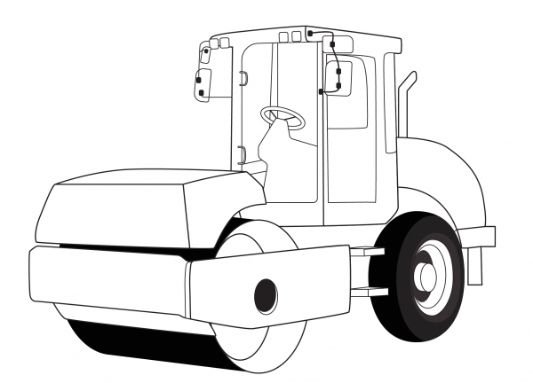 Road Roller coloring page image