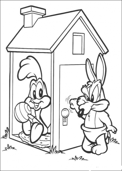 Road Runner And Coyote  coloring page image