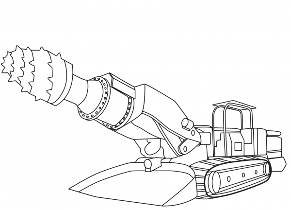 Roadheader Machine coloring page image