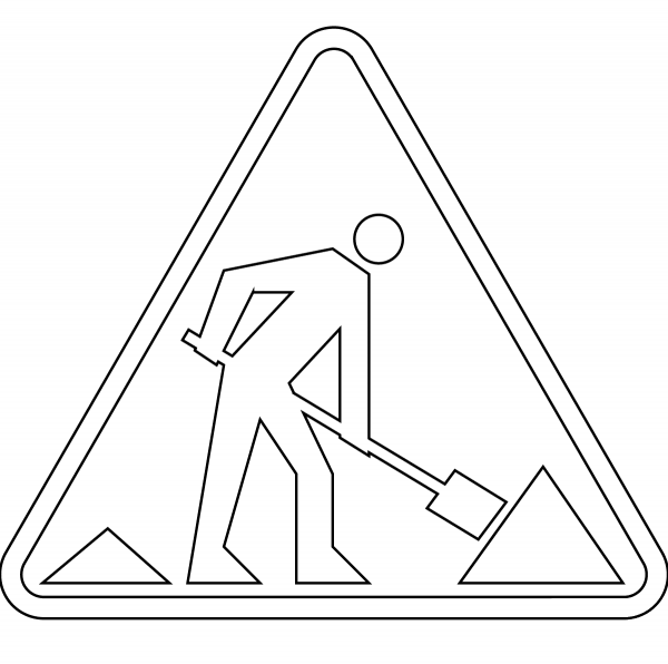 Roadworks Ahead A-14 coloring page image