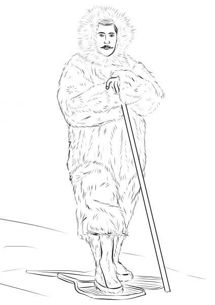Roald Amundsen coloring page image