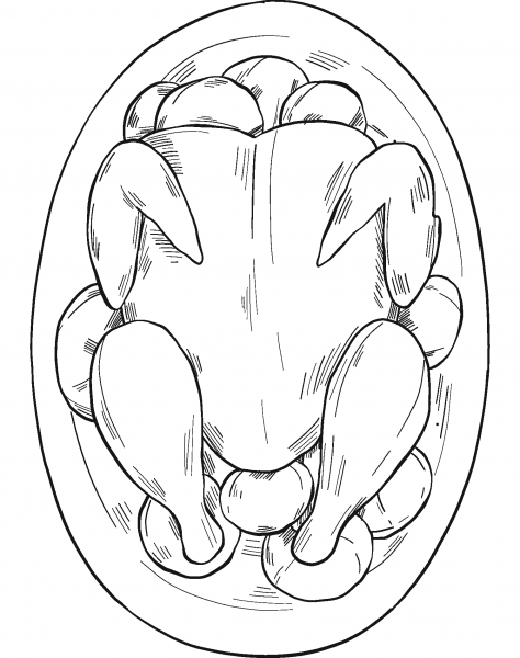 Roast Chicken coloring page image