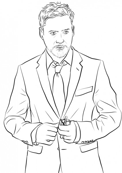 Robert Downey Jr. coloring page image