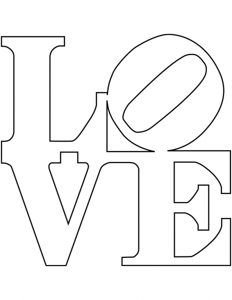 Robert Indiana Love coloring page image