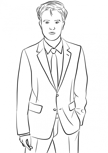 Robert Pattinson coloring page image