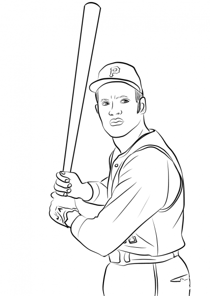 Roberto Clemente coloring page image