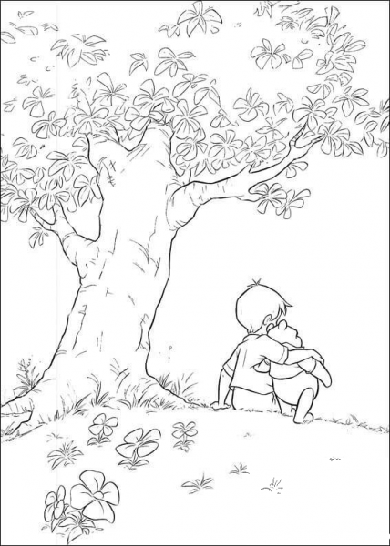 Robin And Pooh  coloring page image