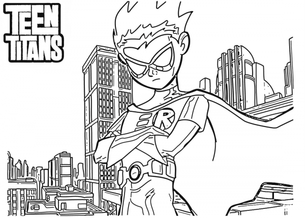 Robin from Teen Titans coloring page image