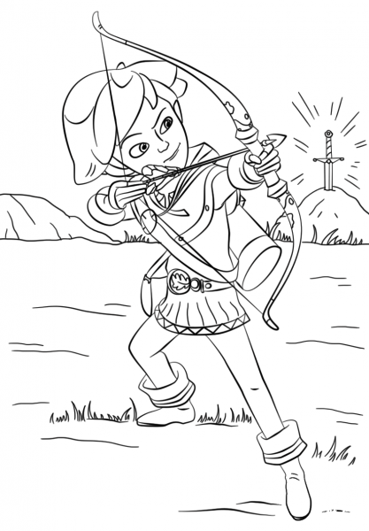 Robin Hood from Mischief in Sherwood coloring page image