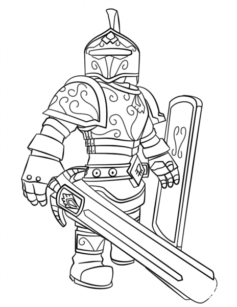 Roblox Knight coloring page image