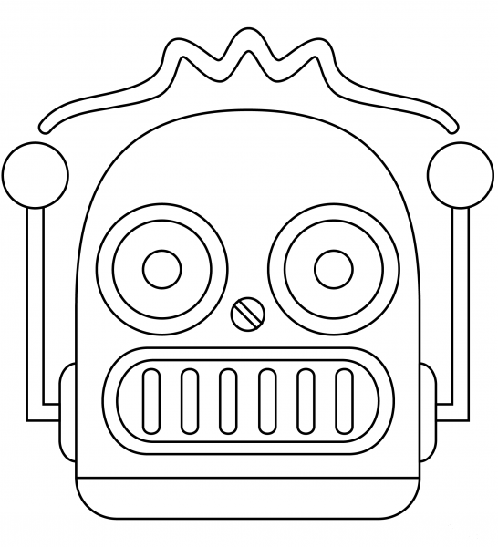 Robot coloring page image