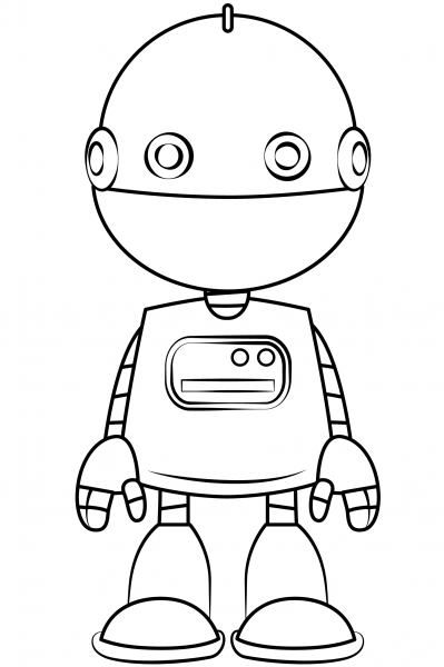 Robot coloring page image