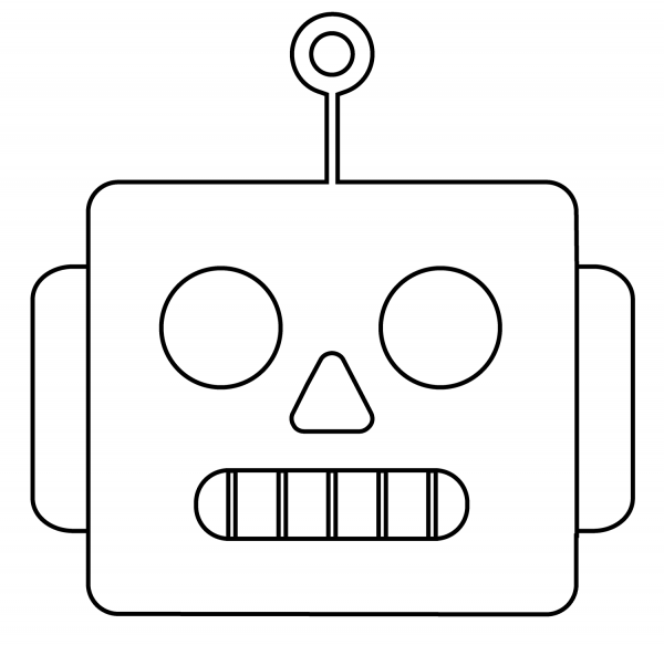 Robot Emoji coloring page image