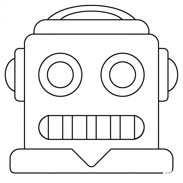 Robot Emoji coloring page image