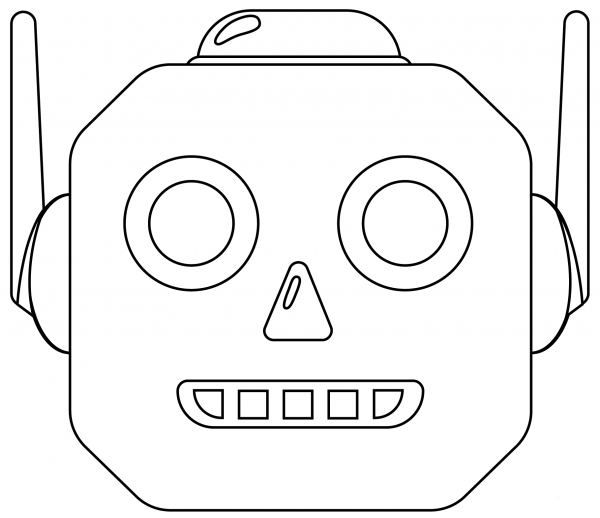 Robot Emoji coloring page image