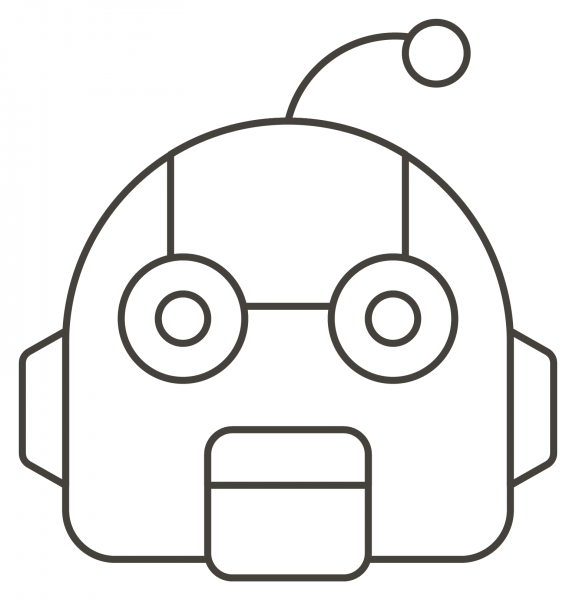 Robot Face coloring page image