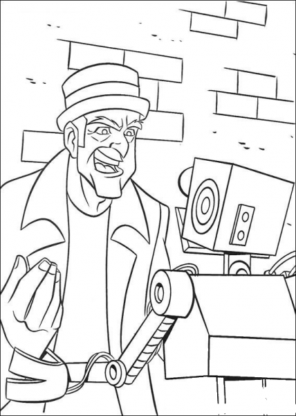 Robot is talking to a human coloring page image