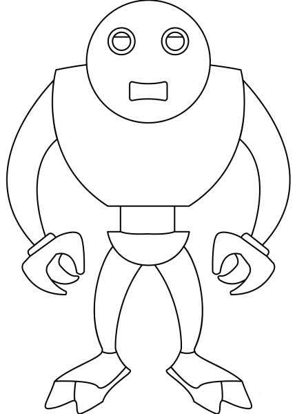 Robot Terminator coloring page image