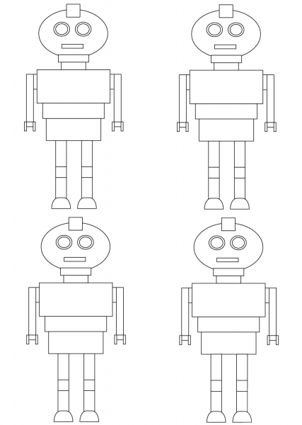 Robots Pattern coloring page image